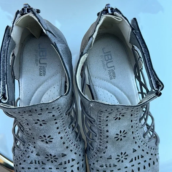 Jambu Nelly Encore Gunmetal Wedge Sandal Women's sizes 6M beautiful! - Picture 5 of 8